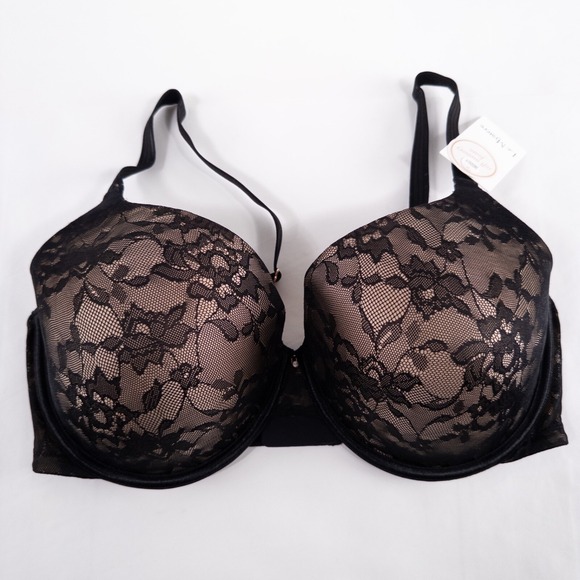 Le Mystere Bra 38DDD Black Lace Perfection T Shirt Bra Padded Memory Foam New - Picture 5 of 8